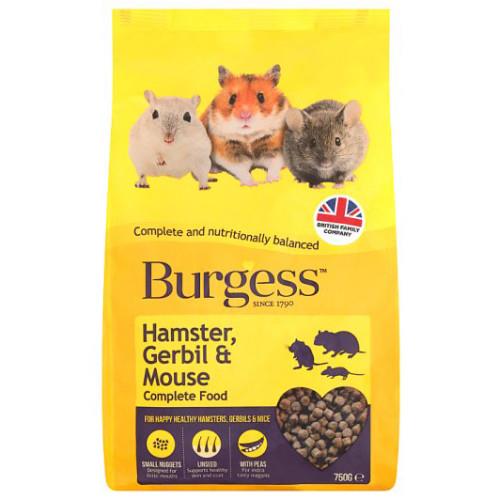 burgess hamster gerbil mouse complete food 750g