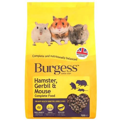 Burgess Hamster Gerbil Mouse complete food 750G