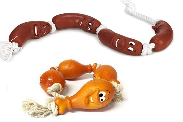 Chicken Leg / Sausage Rope Tug Toy